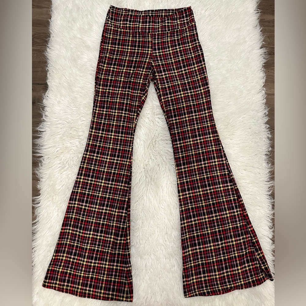 Plaid wide leg leggings.Very stretchy